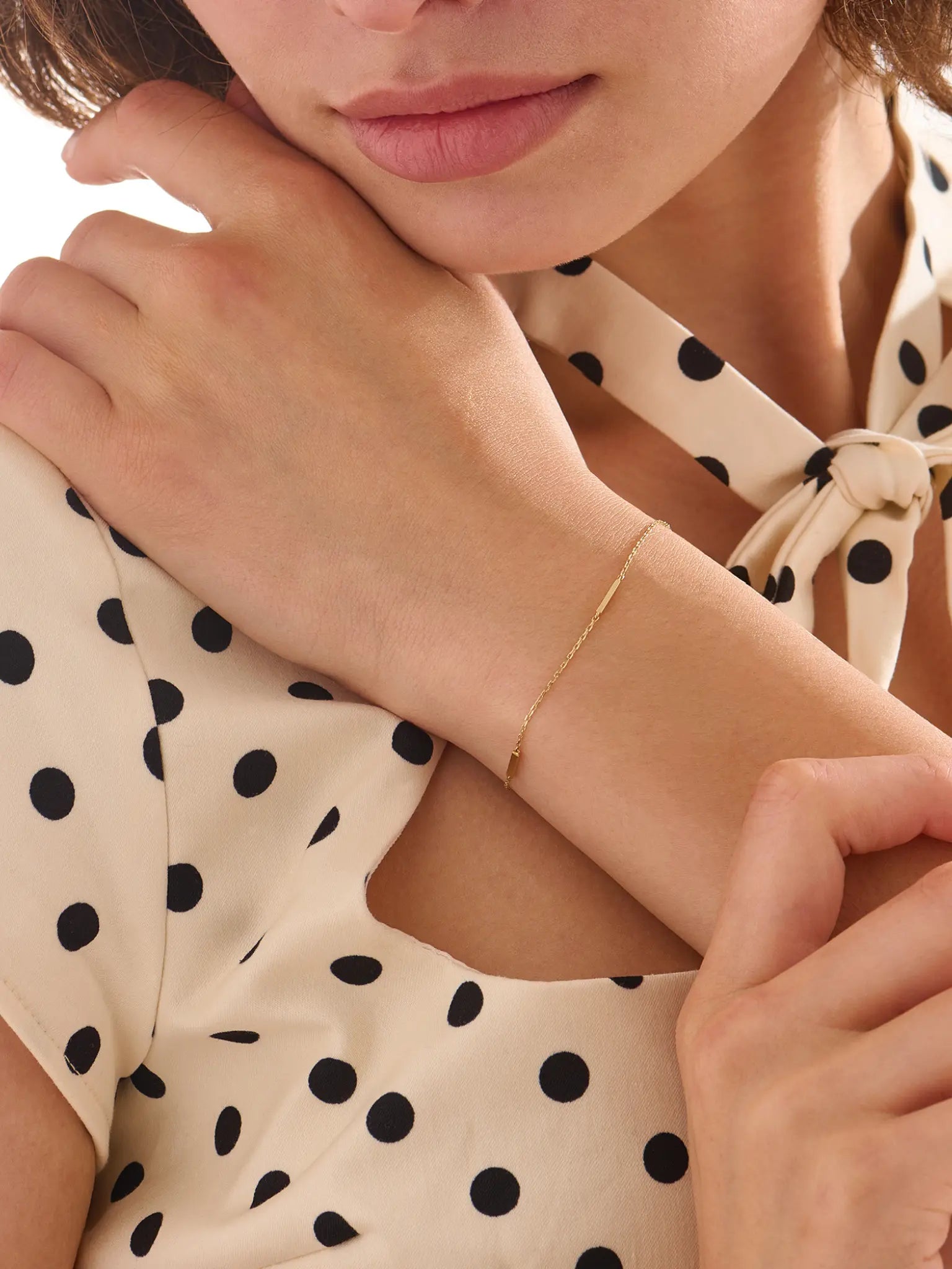 Gold Bar Bracelet, solid gold bracelet, view 6 | DiaFifth