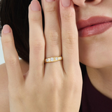 5 Stone Dome Ring, solid gold ring, view 3 | DiaFifth