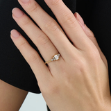 Art Deco Engagement, solid gold ring, view 3 | DiaFifth