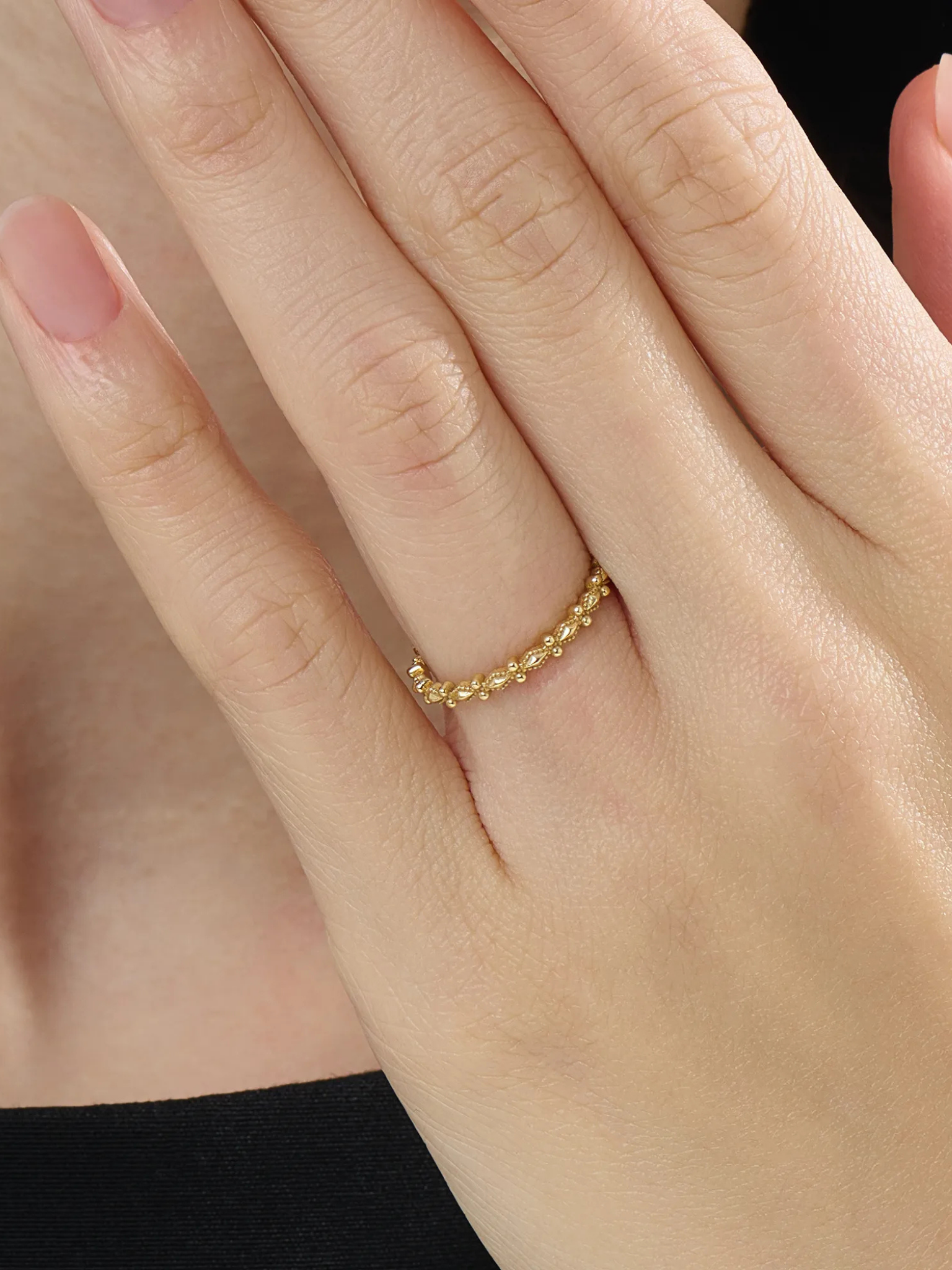 Art Deco Stacking Ring, solid gold ring, view 6 | DiaFifth