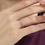 Baguette Curve Ring, solid gold ring, view 6 | DiaFifth
