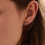Baguette Stud Earring, solid gold earrings, view 3 | DiaFifth