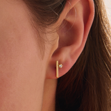 Bar Stud Earrings, solid gold earrings, view 3 | DiaFifth