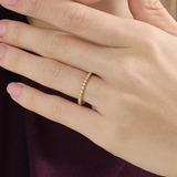 Beaded Wedding Ring, solid gold ring, view 6 | DiaFifth