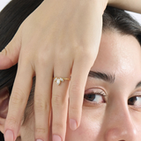 Bezel Marquise Statement Ring, solid gold ring, view 3 | DiaFifth
