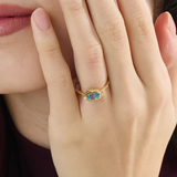 Blue Topaz Gemstone Ring, solid gold ring, view 3 | DiaFifth