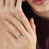 Blue Topaz Gemstone Ring, solid gold ring, view 6 | DiaFifth