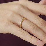 Braided Wedding Band, solid gold ring, view 3 | DiaFifth
