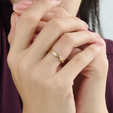 Celetial Wedding Band, solid gold ring, view 3 | DiaFifth