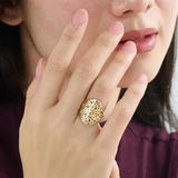 Chunky Scattered Statement Ring, solid gold ring, view 3 | DiaFifth