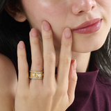 Cigar Wedding Band, solid gold ring, view 6 | DiaFifth