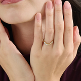 Cluster Curve Ring, solid gold ring, view 3 | DiaFifth