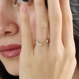 Cluster Curve Ring, solid gold ring, view 6 | DiaFifth