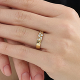 Cluster Wedding Band, solid gold ring, view 3 | DiaFifth