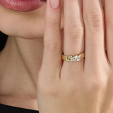 Cluster Wedding Band, solid gold ring, view 6 | DiaFifth