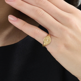 Compass Signet Ring, solid gold ring, view 6 | DiaFifth