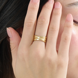 Crossover Statement Ring, solid gold ring, view 3 | DiaFifth