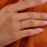 Leaf Eternity Wedding Ring, solid gold ring, view 3 | DiaFifth