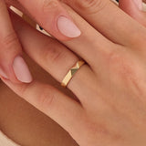 Faceted Wedding Band, solid gold ring, view 3 | DiaFifth