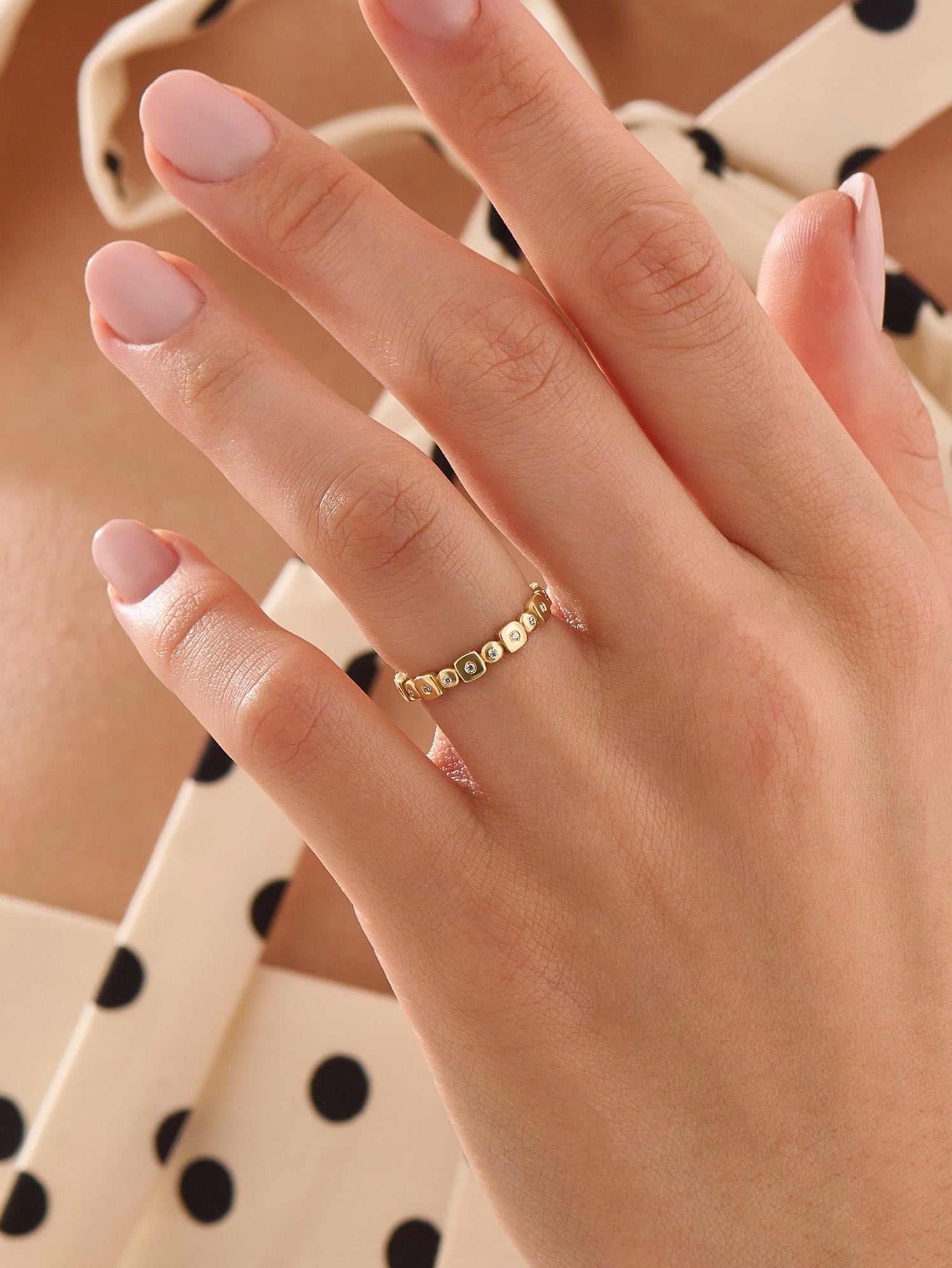 Mixed Shapes Wedding Ring, solid gold ring, view 3 | DiaFifth