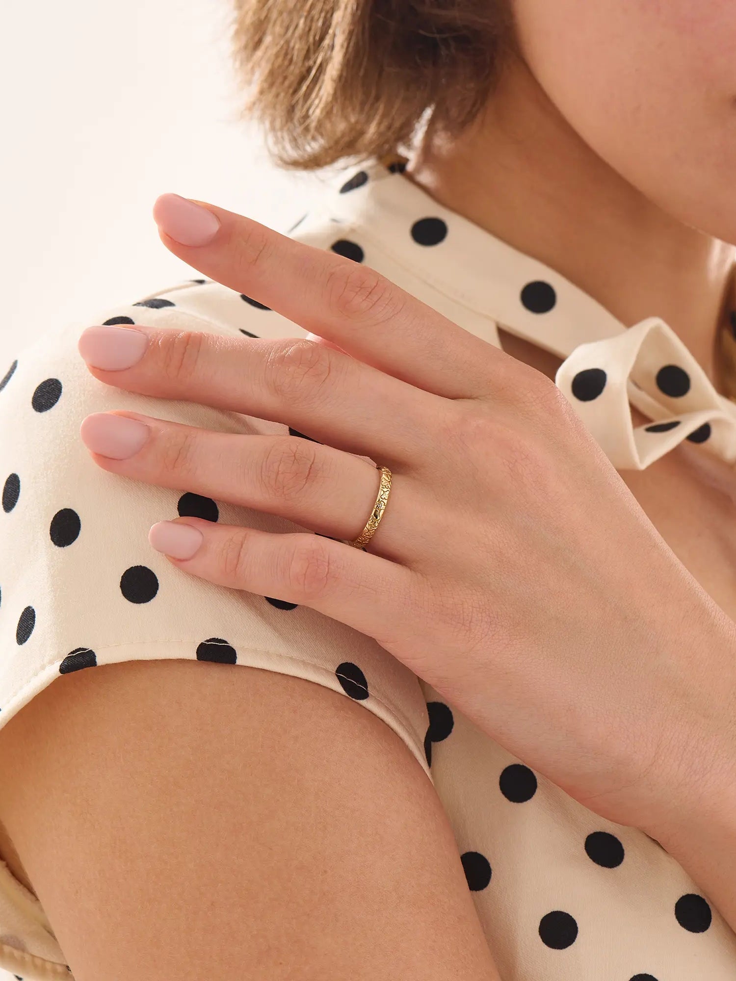 Ginkgo Leaf Wedding Band, solid gold ring, view 6 | DiaFifth