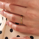 Ginkgo Leaf Wedding Band, solid gold ring, view 3 | DiaFifth