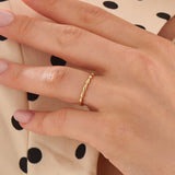 Teardrop Stacking Ring, solid gold ring, view 3 | DiaFifth