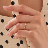 Teardrop Stacking Ring, solid gold ring, view 6 | DiaFifth