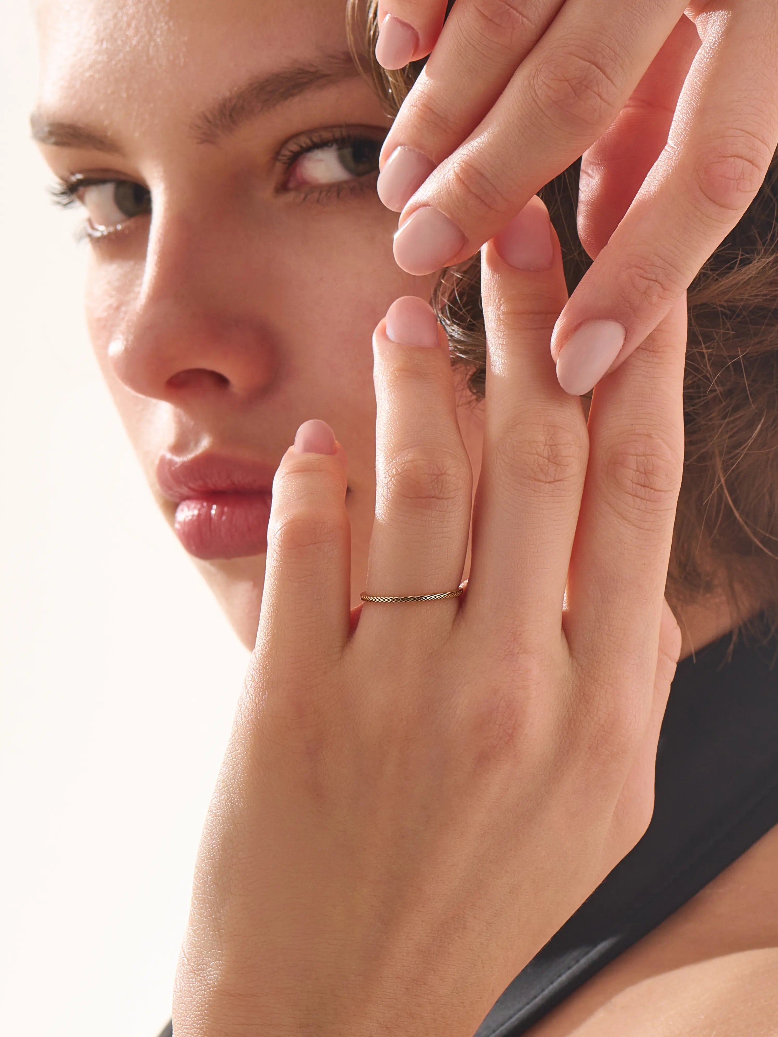 Ultra Thin Stacking Ring, solid gold ring, view 6 | DiaFifth