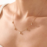 5 Diamond Necklace, solid gold necklace, view 3 | DiaFifth
