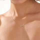 Pear Trio Necklace, solid gold necklace, view 6 | DiaFifth