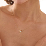 Heart Necklace, solid gold necklace, view 3 | DiaFifth