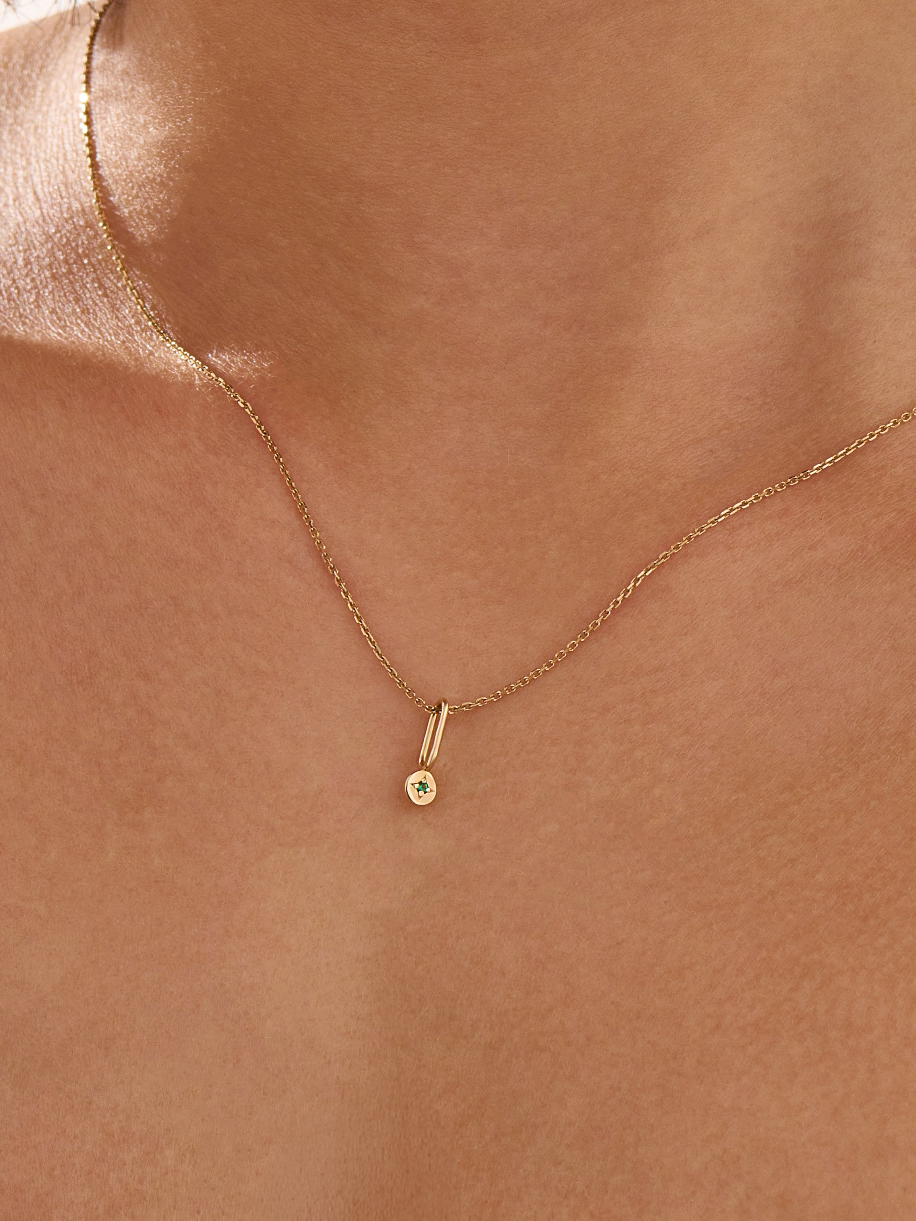 Emerald Necklace, solid gold necklace, view 3 | DiaFifth