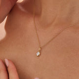 Oval Necklace, solid gold necklace, view 3 | DiaFifth