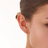 Ball Piercing, solid gold earrings, view 4 | DiaFifth