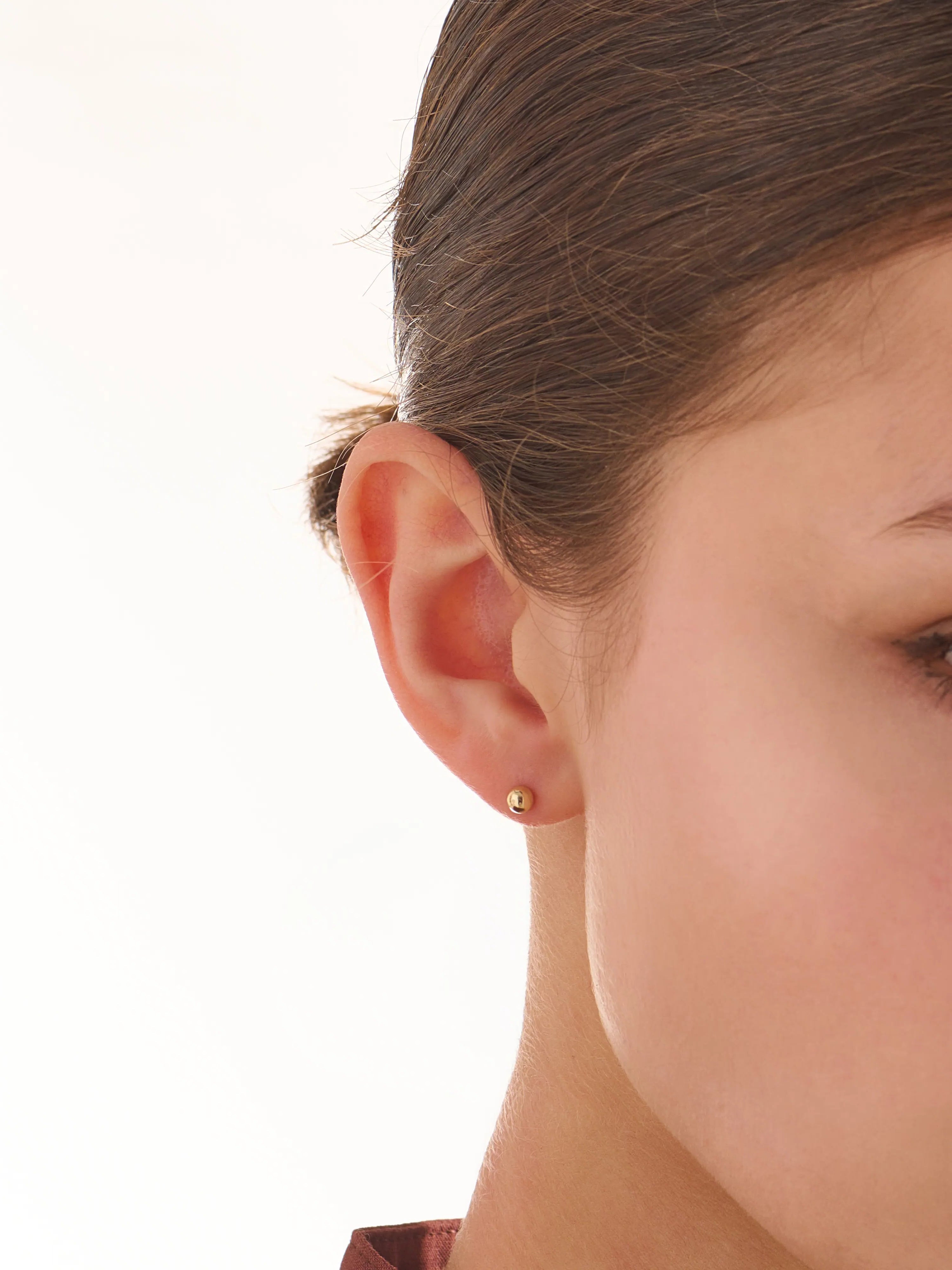 Ball Piercing, solid gold earrings, view 4 | DiaFifth