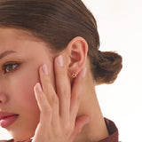 Flower Dot Piercing, solid gold earrings, view 2 | DiaFifth