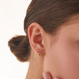 Flower Dot Piercing, solid gold earrings, view 4 | DiaFifth