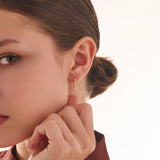 Dangle Piercing, solid gold earrings, view 2 | DiaFifth