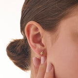 Star Piercing, solid gold earrings, view 4 | DiaFifth