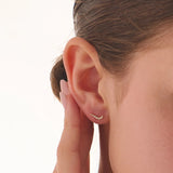 Line Piercing, solid gold earrings, view 2 | DiaFifth