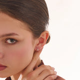 Pave Piercing, solid gold earrings, view 2 | DiaFifth