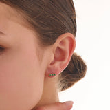 Emerald Piercing, solid gold earrings, view 2 | DiaFifth