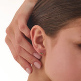 Emerald Piercing, solid gold earrings, view 4 | DiaFifth