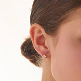 Round Piercing, solid gold earrings, view 4 | DiaFifth