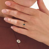 Bezel Sapphire Engagement Ring, solid gold ring, view 3 | DiaFifth