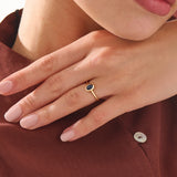 Bezel Sapphire Engagement Ring, solid gold ring, view 6 | DiaFifth