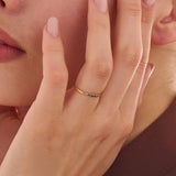 Sapphire Stacking Ring, solid gold ring, view 3 | DiaFifth