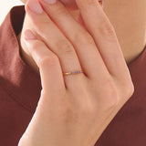 Amethyst Stacking Ring, solid gold ring, view 3 | DiaFifth