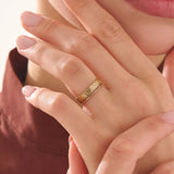 Pave Ruby Flower Wedding Band, solid gold ring, view 5 | DiaFifth